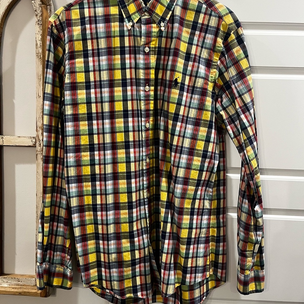 Ralph Lauren Yellow and Blue Plaid Shirt